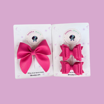Faux leather bows